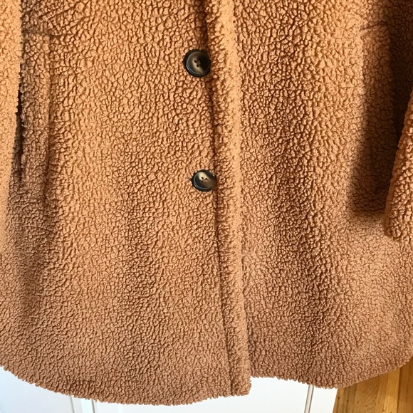 TIME AND TRU Faux Sherpa Teddy Coat Jacket Tan Women’s Plus Size 2X 20W 22W - Picture 6 of 16
